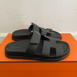 Authentic Hermes Chypre sandal size 38 in black